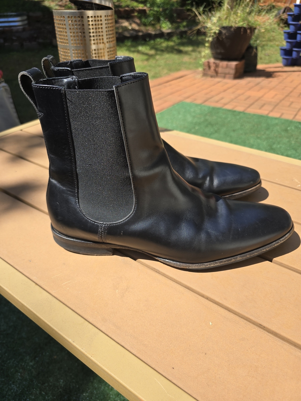 Wolf & Shepherd Black Leather Chelsea Blitz Boots Size 10.5